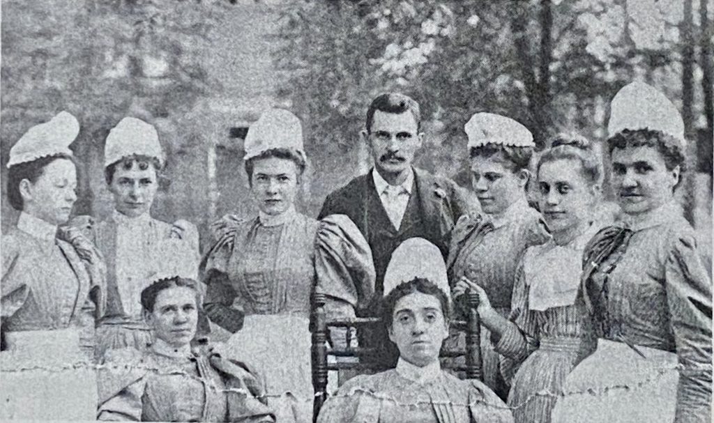 Photo: Clarence Heald with members of the staff at Lackawanna General Hospital